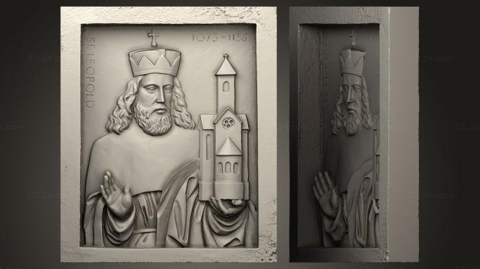 Горельефы и барельефы исторические и религиозные (Святой Леопольд, GRLFH_0044) 3D модель для ЧПУ станка